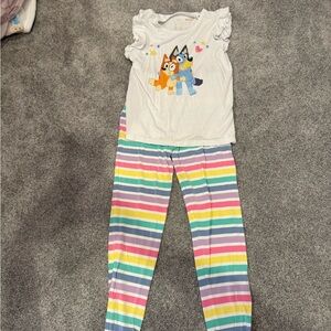 Little sleepies bluey set size 8.  Worn 1x